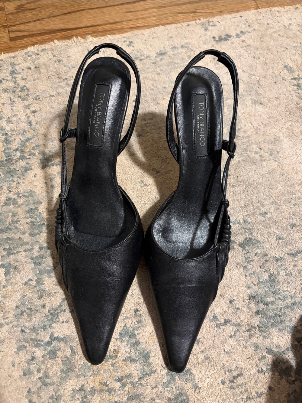Tony Bianco Black Pointed Slingback Pumps